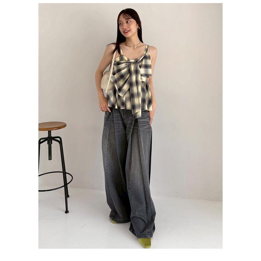 新品タグ付き FRAY I.D リボンディティールトップス チェック サイズ0 新品タグ付き FRAY I.D リボンディティールトップス チェック サイズ0