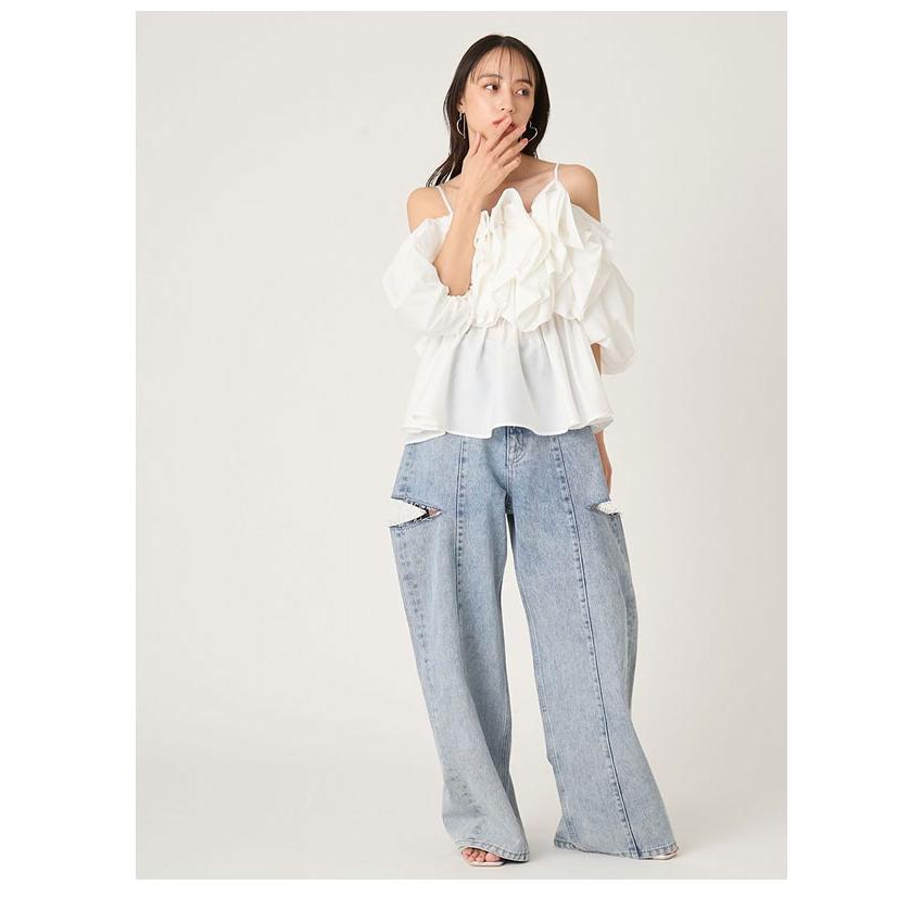 フレイアイディー　FRAY I.D　ビックカラーフリルブラウス FRAY I.D（フレイ・アイディー） SALE50%OFF FRAY I.D ビックカラー