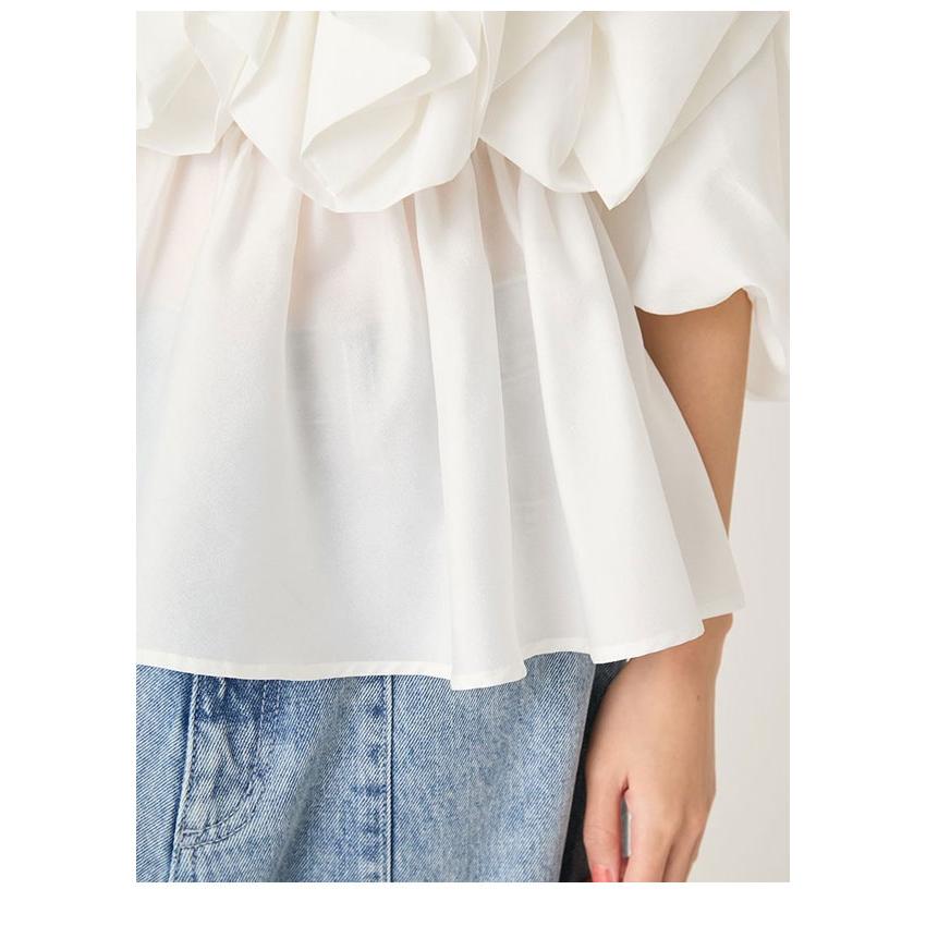 【Bibiy】IRIS RUFFLE TOP【新品タグ付き】 BIBIY. MADE | DOMINIQUE KNIT BLACK｜Bibiy.