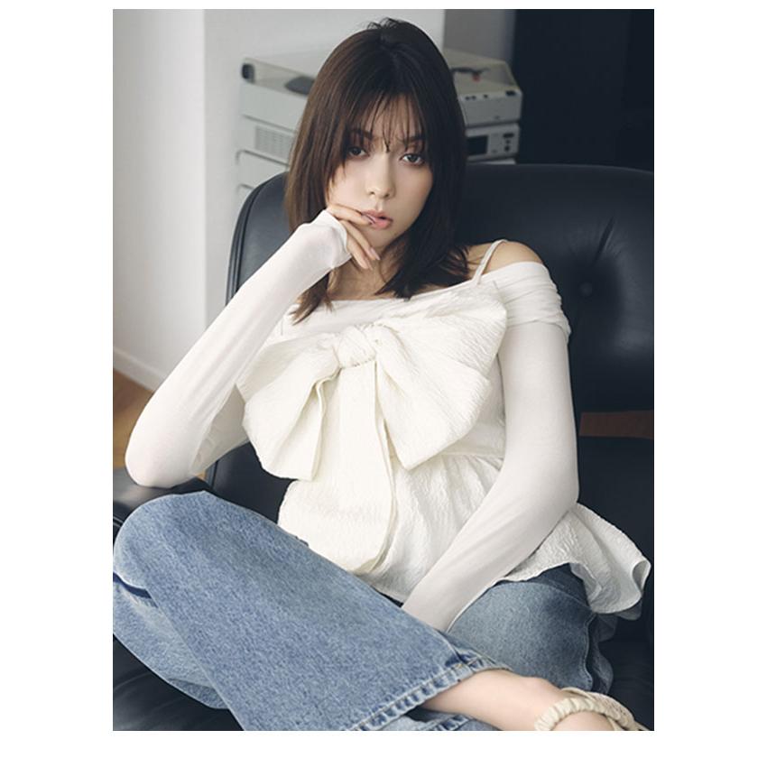 ちゃろ【フレイアイディー】ペプラムトップス★タグ付き新品未使用 サイズ1 FRAY I.D（フレイ・アイディー） 新作10%OFF トップス 26春夏 リボン