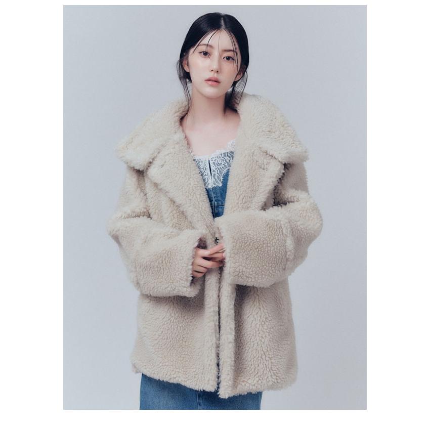【FRAY I.D】ウールモヘアブークレミドルコート FRAY I.D（フレイ・アイディー） アウター 26秋冬 ボアミドルコート 10