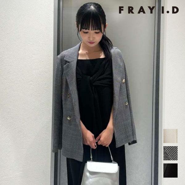【未使用品】FRAY I.D 26SS ダブルブレストカラミジャケット 黒 0 FRAY I.D（フレイ・アイディー） SALE50%OFF アウター 26春夏 ダブル