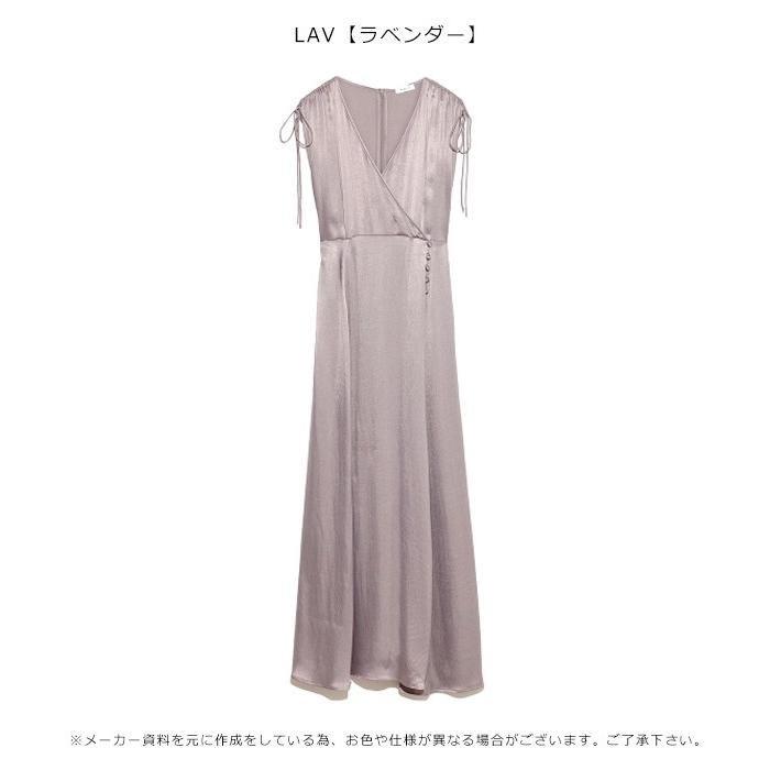 フレイアイディー Fray I D 春夏 Ipekerギャザーサテンワンピース ワンピース サテン ロング丈 フレア Vネック リボン ノースリーブ 半袖 ギャザー Fwfo3032 バッグ ワンピースのダブルハート 通販 Yahoo ショッピング