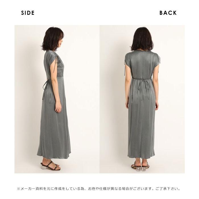 フレイアイディー Fray I D 春夏 Ipekerギャザーサテンワンピース ワンピース サテン ロング丈 フレア Vネック リボン ノースリーブ 半袖 ギャザー Fwfo3032 バッグ ワンピースのダブルハート 通販 Yahoo ショッピング
