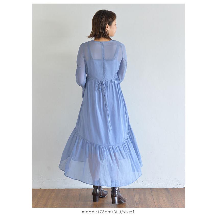 Sale フレイアイディー Fray I D 秋冬 シフォンロングワンピース レディース ワンピース ロング丈 長袖 シフォン シースルー 透け感 シャーリング 結婚式 Fwfo4093 バッグ ワンピースのダブルハート 通販 Yahoo ショッピング