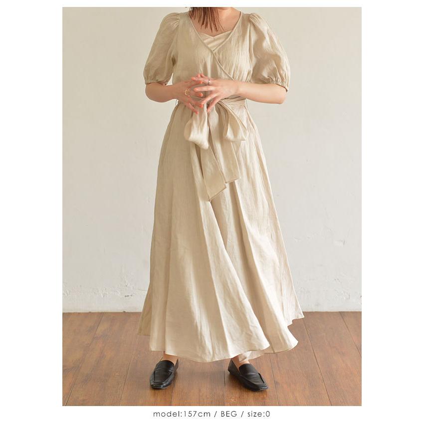 シニアファッション フレイアイディー Fray I D ワンピース ロング カシュクール 半袖 0 ベージュ レディース 超目玉アイテム Carlavista Com