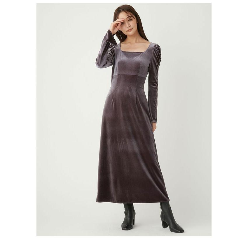 【新品】FRAY I.D スクエアネックベロアワンピース ブラウン 大人ワンピM 新品】FRAY I.D スクエアネックベロアワンピース ブラウン 大人ワンピM