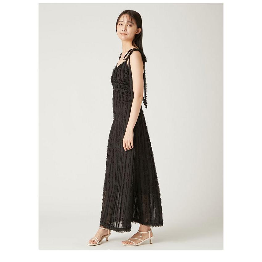 【新品未使用タグ付】FRAYI.D♡フリンジキャミワンピース WHT Mサイズ 00サイズ】ボタニカルプリントキャミソールワンピース（マキシ丈