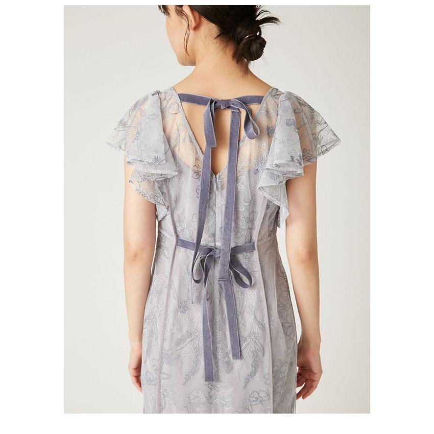 FRAY I.D：ミックスエンブロイダリーレースドレス：ブルー：0サイズ FRAY I.D SALE60%OFF フレイアイディー ワンピース 25春夏