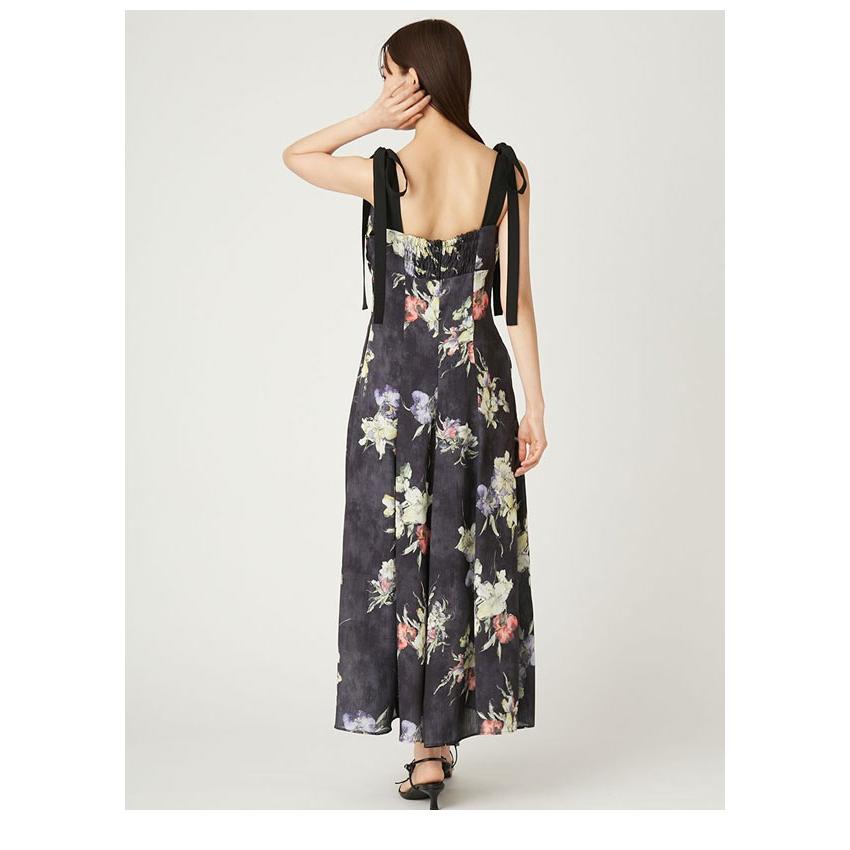 FRAY I.D ショルダーリボンフラワーワンピース （BLK） FRAY I.D ワンピース 「00サイズ」ショルダーリボンフラワー