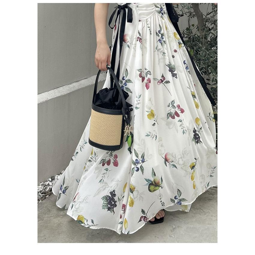 FRAY I.Dフルーツプリントサイドリボンキャミワンピース S アイボリー フルーツプリントサイドリボンキャミワンピース／ウォッシャブル