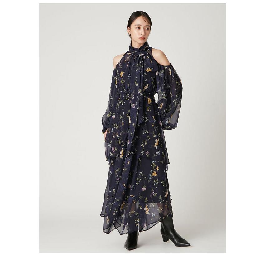 FRAY I.D（フレイ・アイディー） ワンピース 25秋冬 フラワープリント