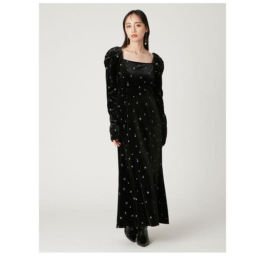 FRAY I.D ベロアナローワンピース FRAY I.D（フレイ・アイディー） ワンピース 25秋冬 ベロアナロー