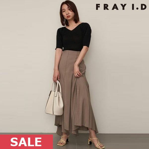 即納】 SALE フレイアイディー FRAY I.D ピンタックヘムフレアスカート  