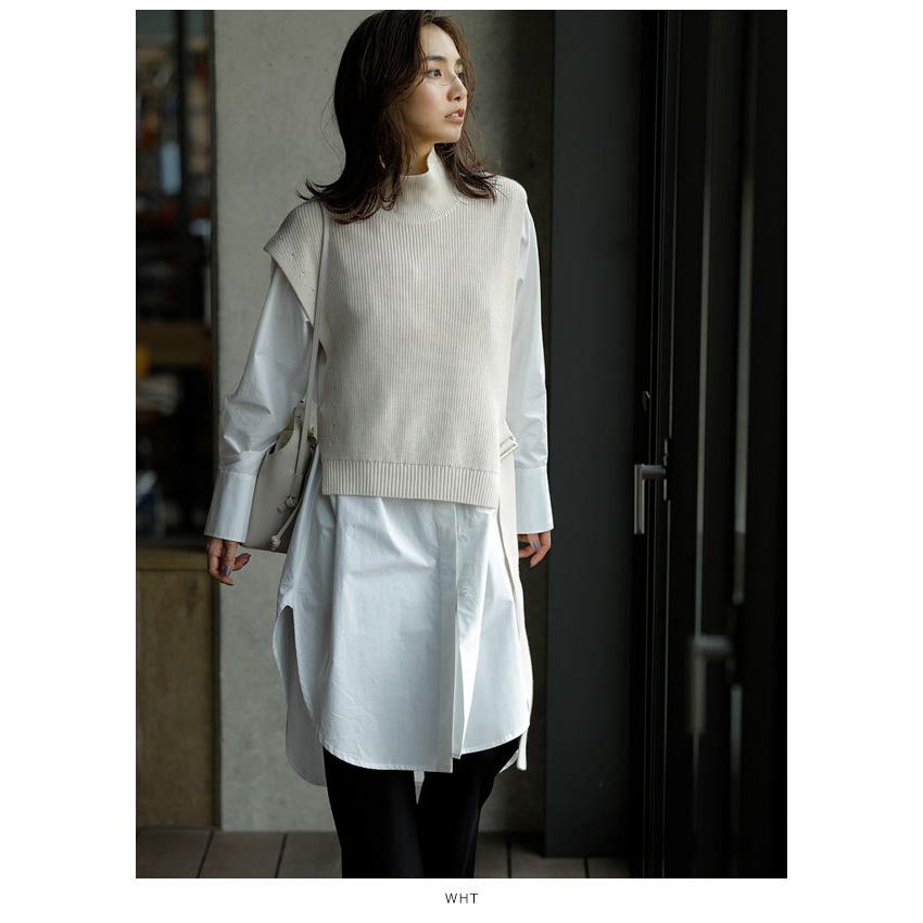 Sale フレイアイディー Fray I D 秋冬 ニットベストロングシャツ レディース トップス シャツ ニット ロングシャツ ニットベスト レイヤード 重ね着 Fwnt4056 バッグ ワンピースのダブルハート 通販 Yahoo ショッピング