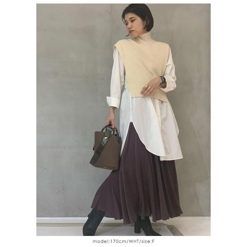 Sale フレイアイディー Fray I D 秋冬 ニットベストロングシャツ レディース トップス シャツ ニット ロングシャツ ニットベスト レイヤード 重ね着 Fwnt4056 バッグ ワンピースのダブルハート 通販 Yahoo ショッピング