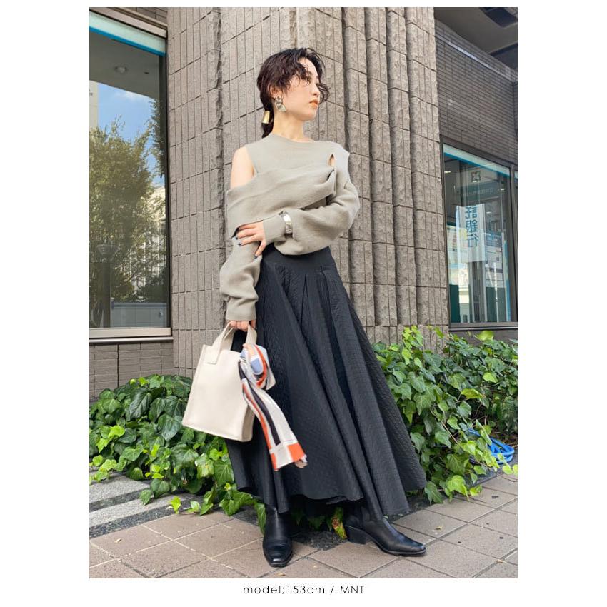 22人気特価 セットアップ フレイアイディー レイヤードニットプルオーバー スカート 21 ロングワンピース