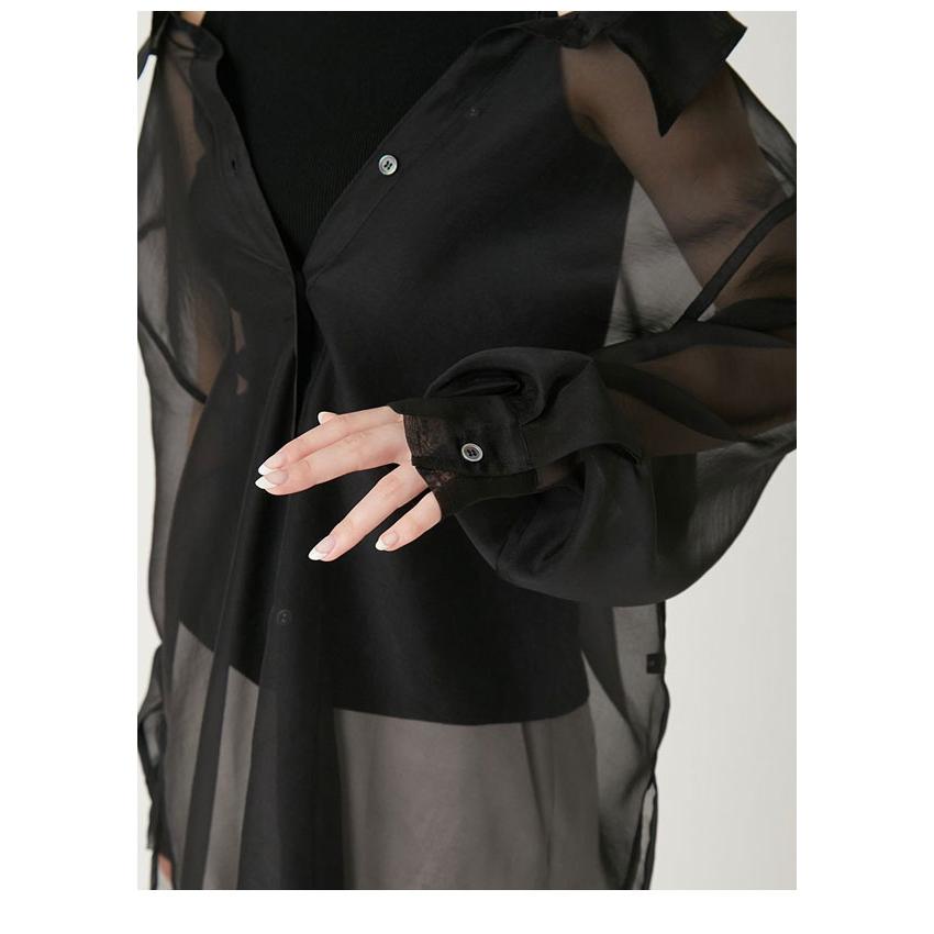 【新品未使用】FRAY.ID シースルーシャツニット セミシアーシャツレイヤードニット(ニット)｜トップス｜FRAY I.D