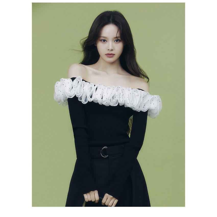 FRAY I.D（フレイ・アイディー） トップス 26春夏 フリルコンビオフ