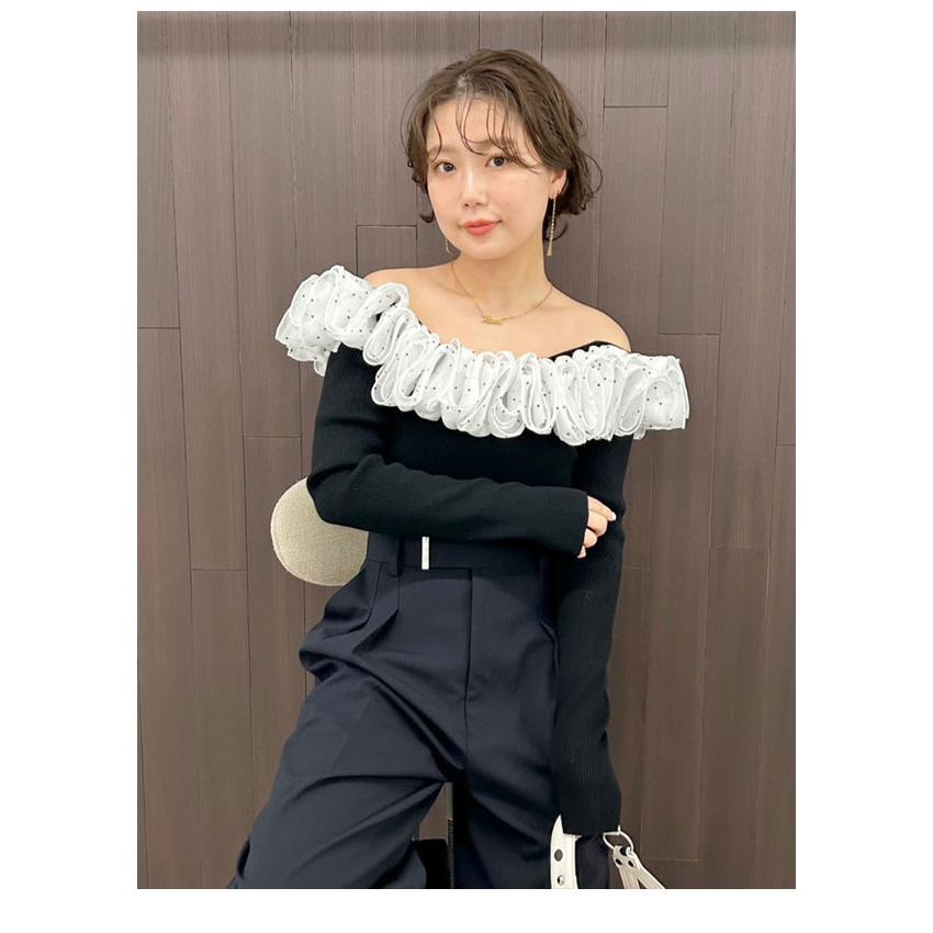 FRAY I.D（フレイ・アイディー） トップス 26春夏 フリルコンビオフ