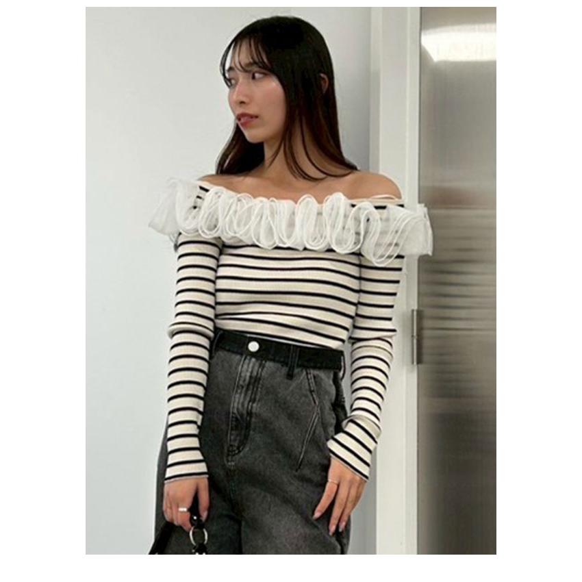 FRAY I.D（フレイ・アイディー） トップス 26春夏 フリルコンビオフ