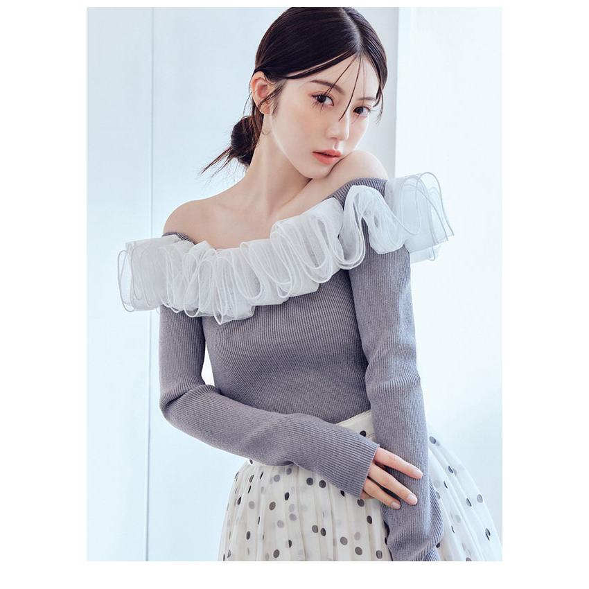 FREY.I.D オフショルフレアトップス FRAY I.D（フレイ・アイディー） SALE10%OFF トップス 26春夏 フリル