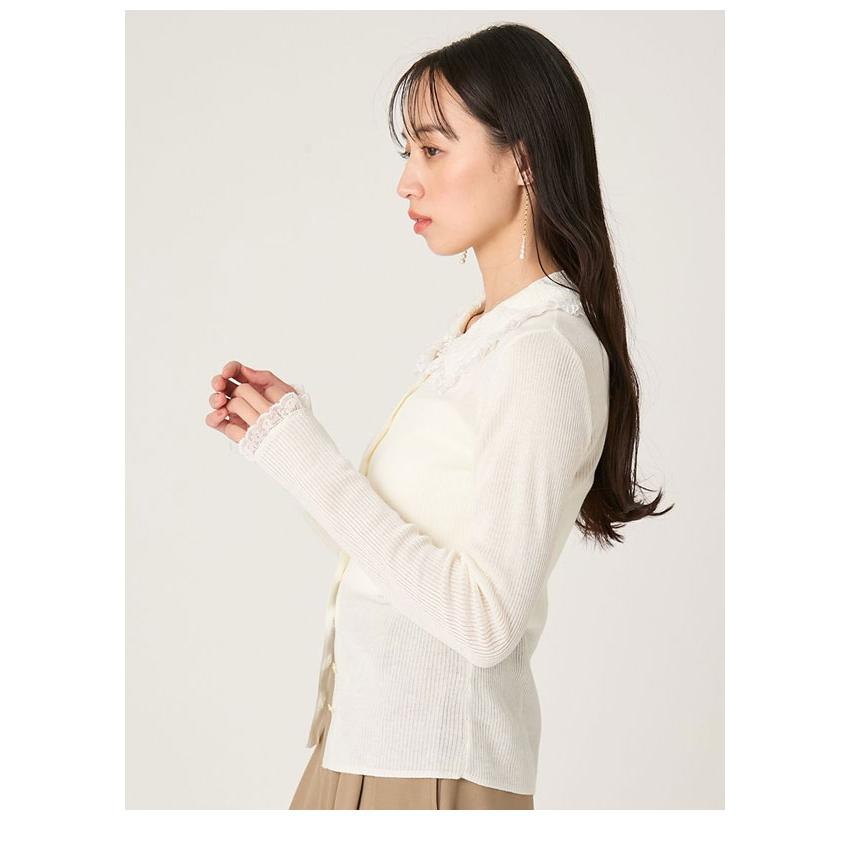 可愛い　フレイアイディー　トップス ラッフルデザインレーストップス(カットソー)｜トップス｜FRAY I.D