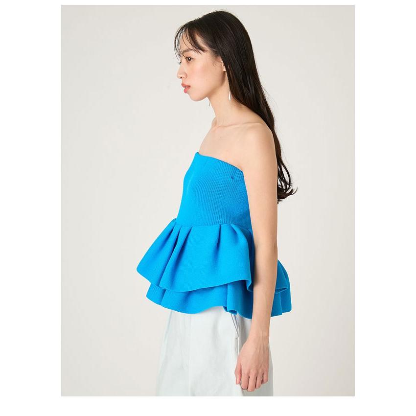 ちゃろ【フレイアイディー】ペプラムトップス★タグ付き新品未使用 サイズ1 フレイ アイディー FRAY I.D オフショルカラーアシメペプラムトップス