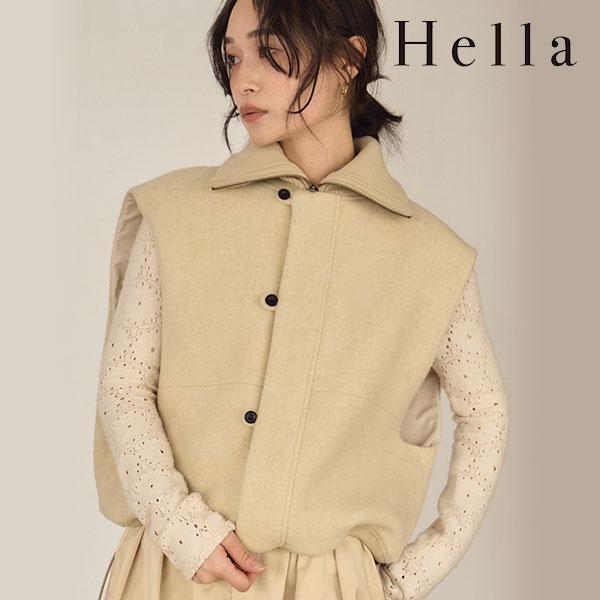 ジャケット・アウター Hella WOOL HIGHNECK VEST ヘラ Hella 24秋冬 WOOL HIGHNECK VEST トップス ショート丈