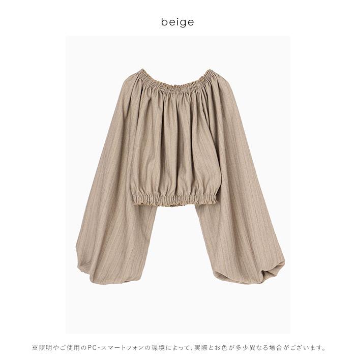 ヘラ Hella 24秋冬 STRIPE OFF SHOULDER TOPS トップス ショート丈 