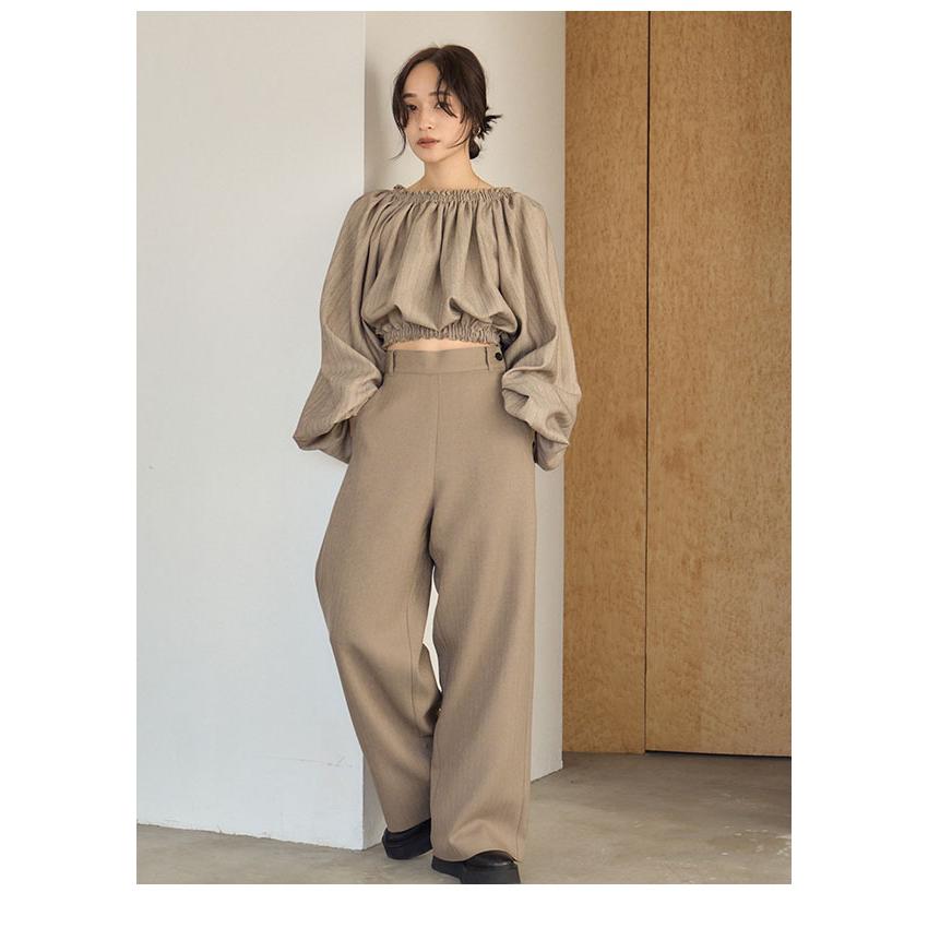 ヘラ Hella 24秋冬 STRIPE OFF SHOULDER TOPS トップス ショート丈 