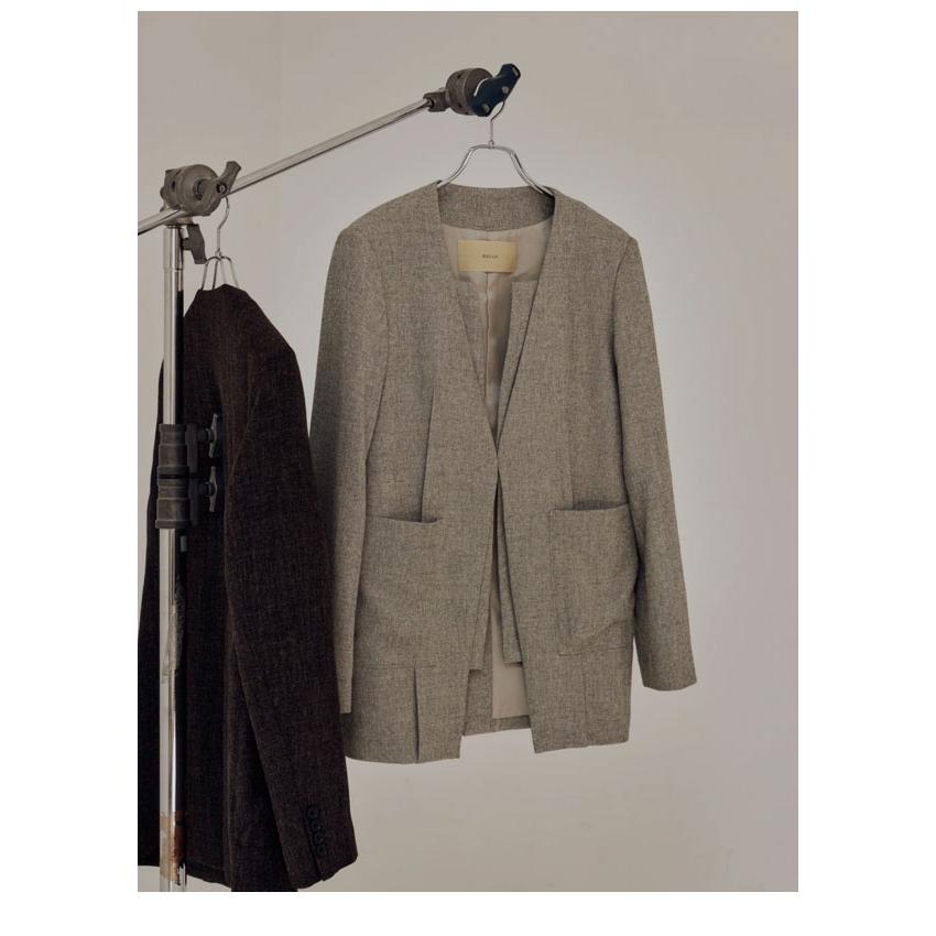 ヘラ Hella 24秋冬 collarless desgin jacket ノーカラー ヘラ Hella 24秋冬 collarless desgin jacket ノーカラー