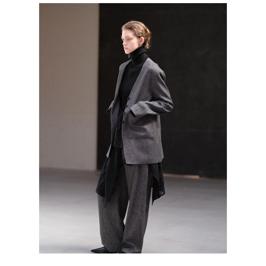 ヘラ Hella 25秋冬 silk nep collarless jacket シルクネップ