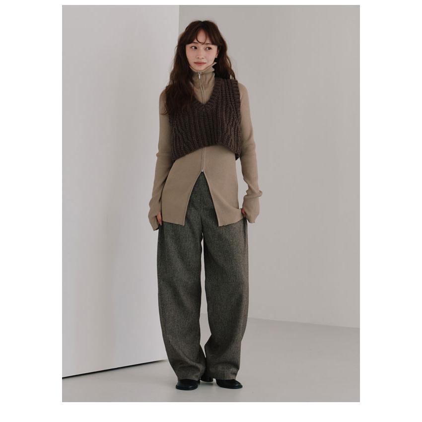 SALE50%OFF ヘラ Hella 25秋冬 トップス zip up rib knit ジップアップ
