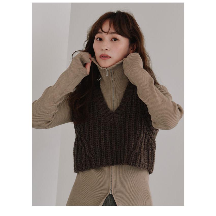 SALE50%OFF ヘラ Hella 25秋冬 トップス zip up rib knit ジップアップ
