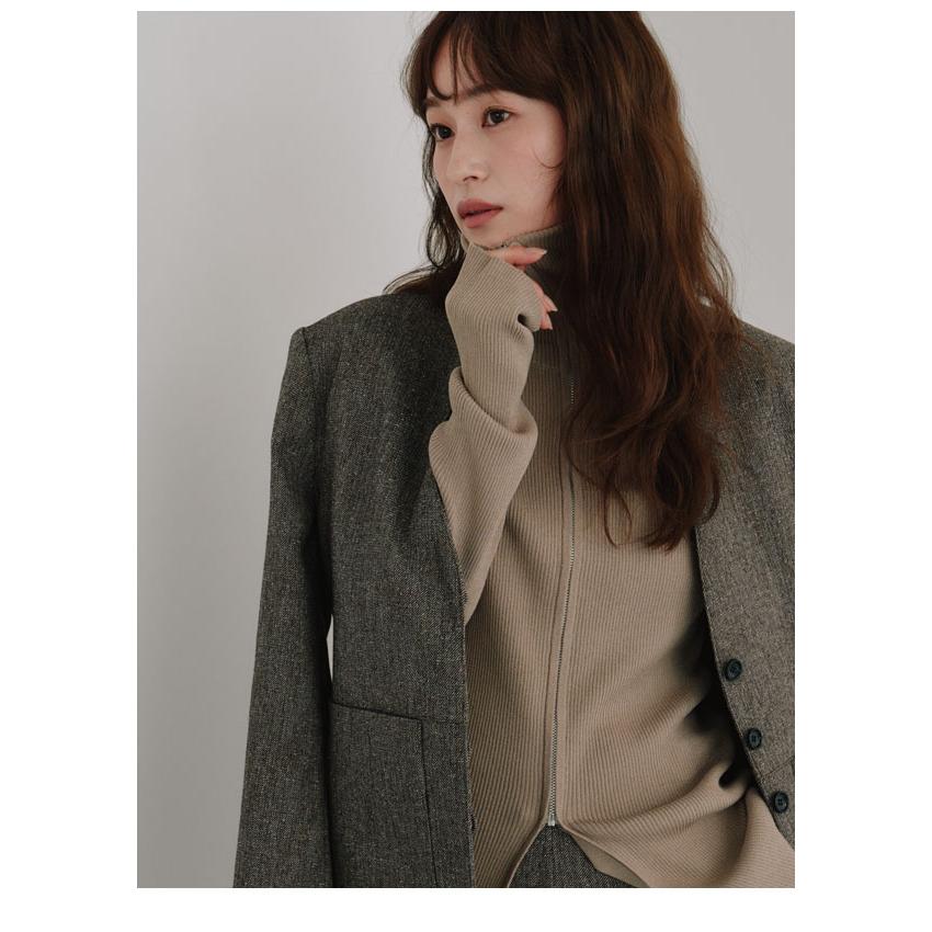SALE50%OFF ヘラ Hella 25秋冬 トップス zip up rib knit ジップアップ