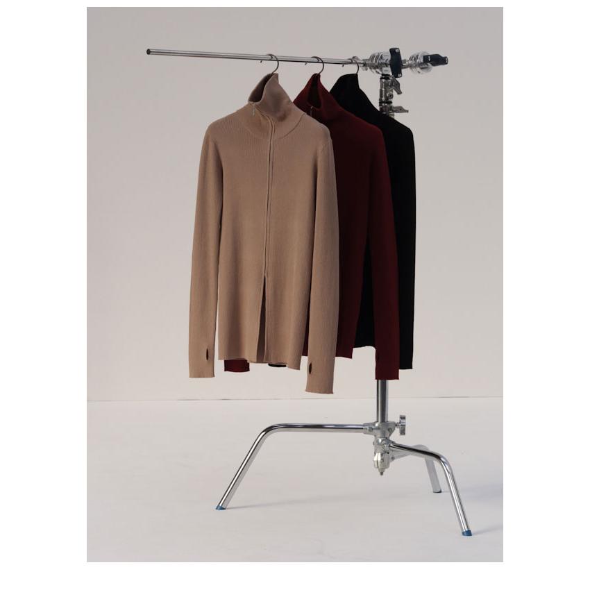 SALE50%OFF ヘラ Hella 25秋冬 トップス zip up rib knit ジップアップ