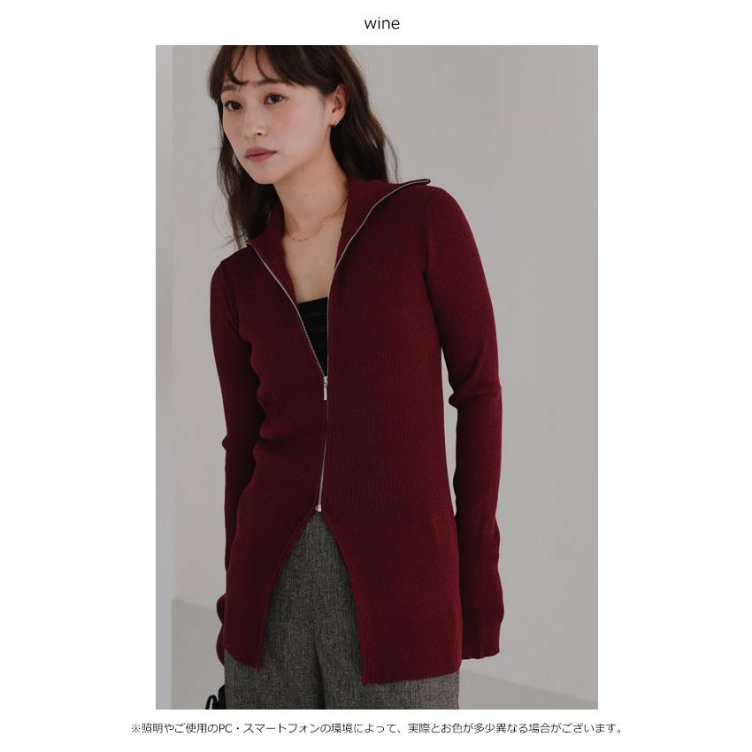 ヘラ Hella 25秋冬 トップス zip up rib knit ジップアップリブニット