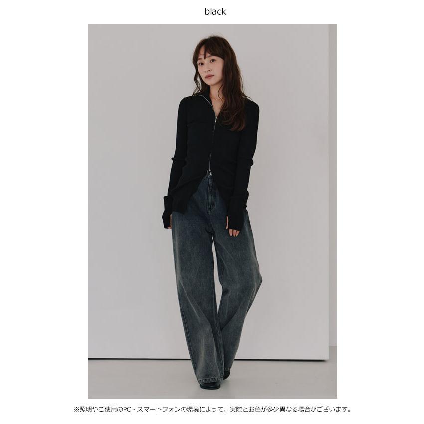 SALE50%OFF ヘラ Hella 25秋冬 トップス zip up rib knit ジップアップ
