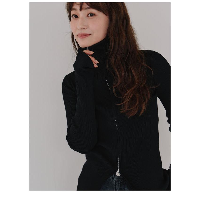 SALE50%OFF ヘラ Hella 25秋冬 トップス zip up rib knit ジップアップ