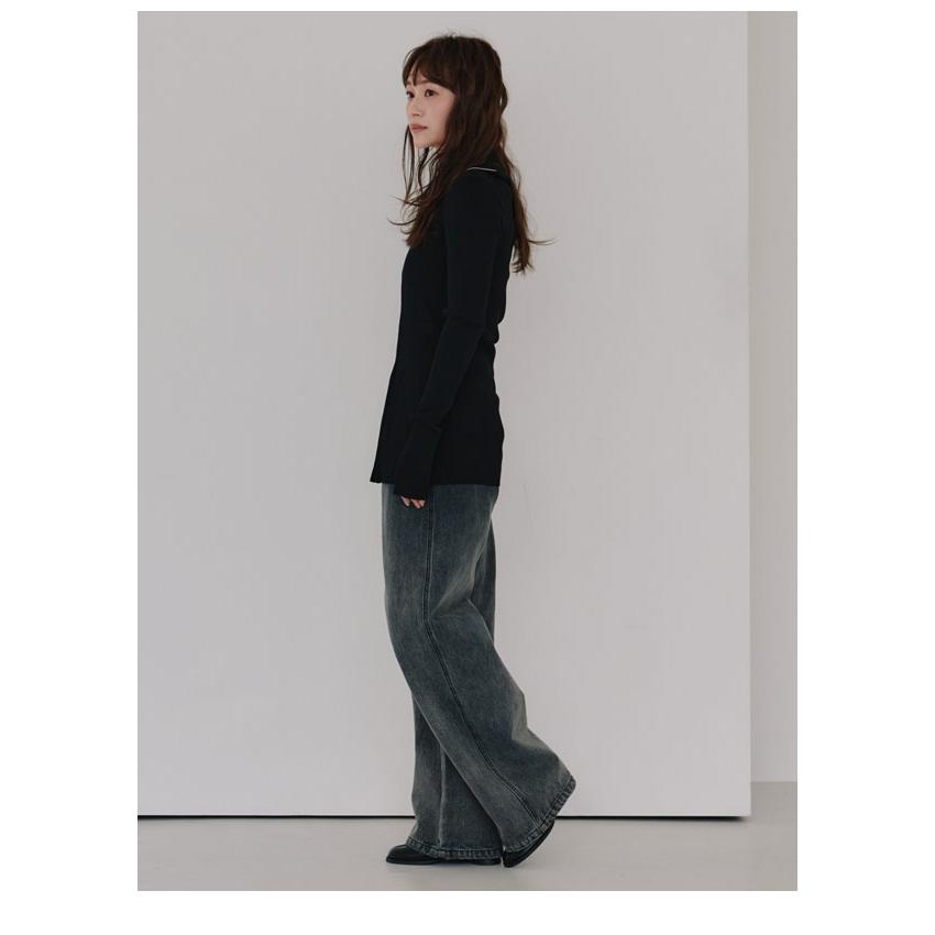 SALE50%OFF ヘラ Hella 25秋冬 トップス zip up rib knit ジップアップ