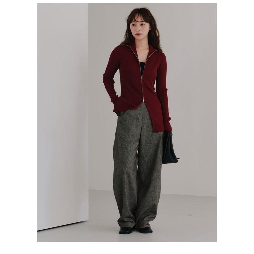 SALE50%OFF ヘラ Hella 25秋冬 トップス zip up rib knit ジップアップ