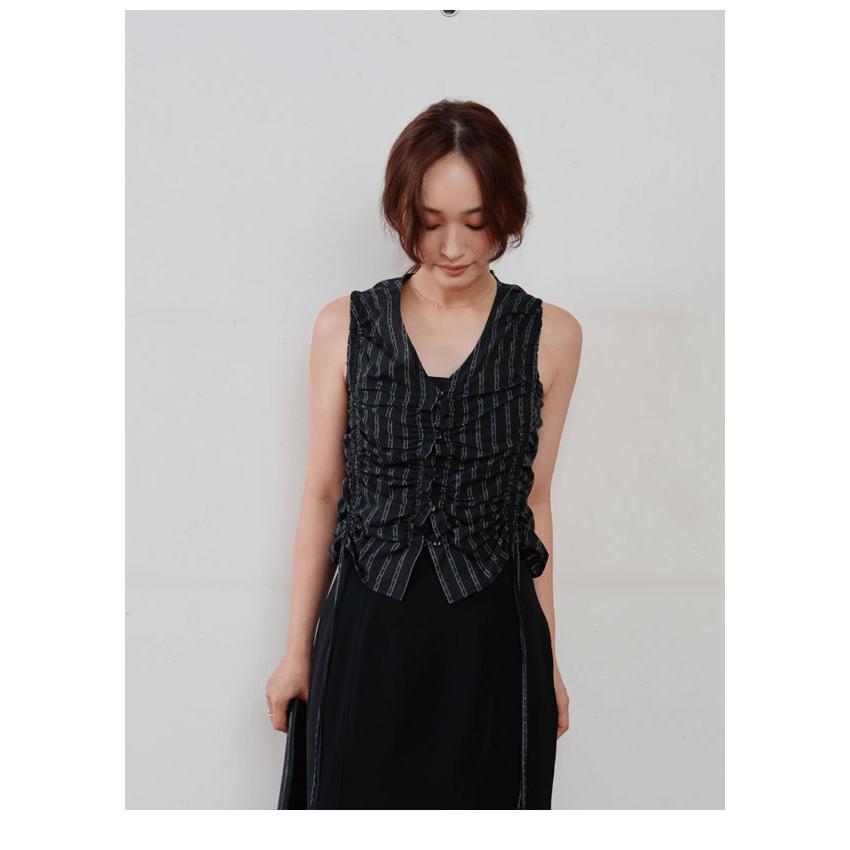 ヘラ Hella 26春夏 gather stripe top ギャザーストライプトップ 3月