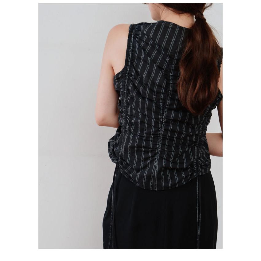 シャツ+ブラウス(半袖+袖なし) Hella     gather stripe top ヘラ Hella 26春夏 gather stripe top ギャザーストライプトップ 3月