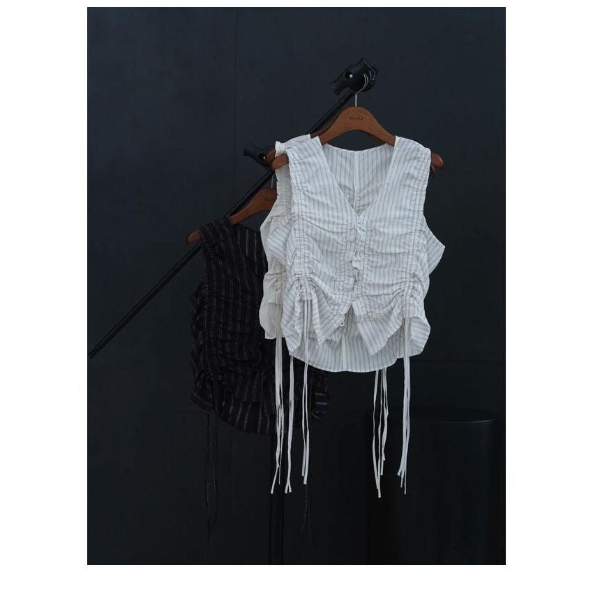 ヘラ Hella 26春夏 gather stripe top ギャザーストライプトップ 3月