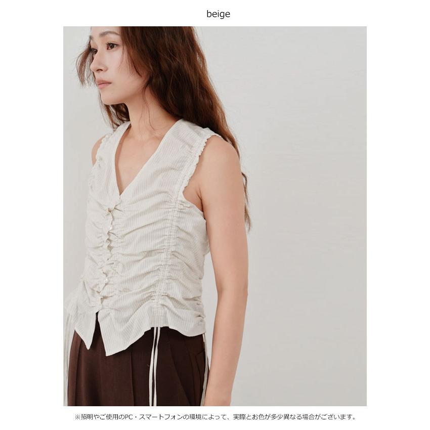 ヘラ Hella 26春夏 gather stripe top ギャザーストライプトップ 3月