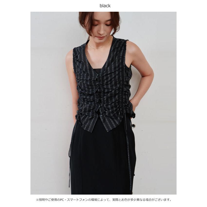 ヘラ Hella 26春夏 gather stripe top ギャザーストライプトップ 3月