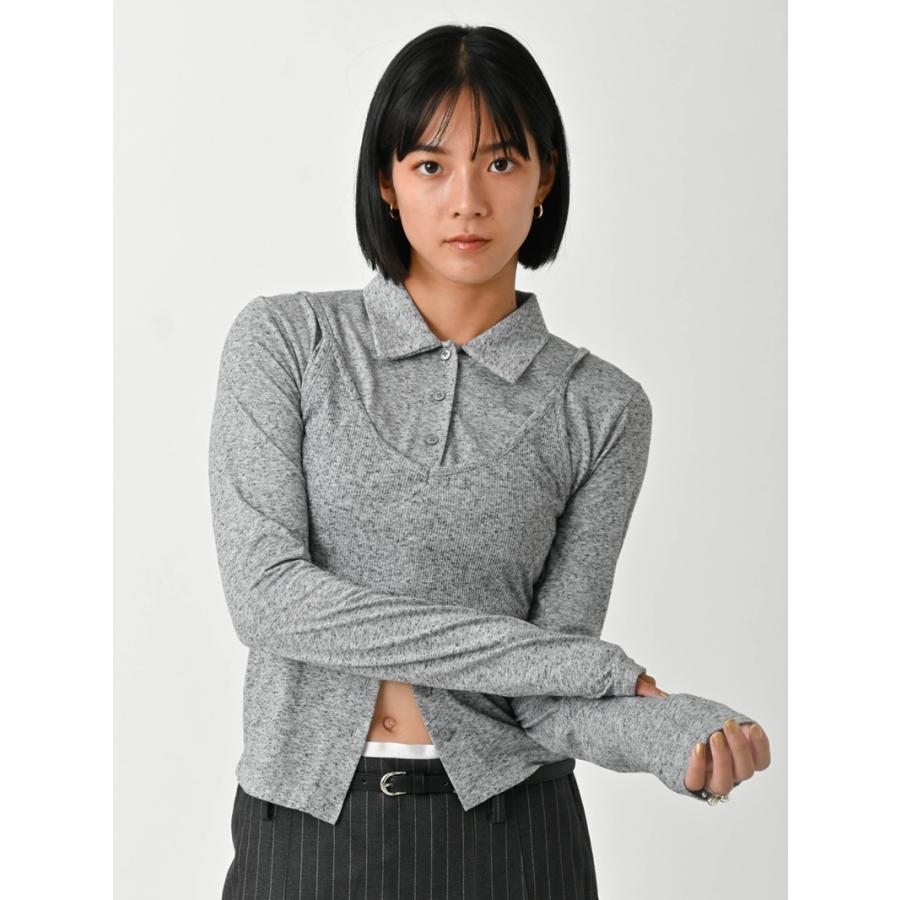 SALE60%OFF エギュゼ iGUISER トップス 24秋冬 cotton bustier set cardigan コットンビスチェセットカーディガン 長袖 ミドル丈 ig-ig024 | 