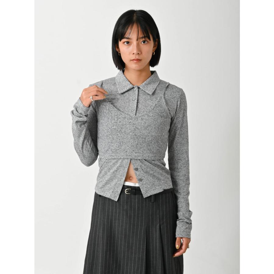 SALE60%OFF エギュゼ iGUISER トップス 24秋冬 cotton bustier set cardigan コットンビスチェセットカーディガン 長袖 ミドル丈 ig-ig024 |  | 01