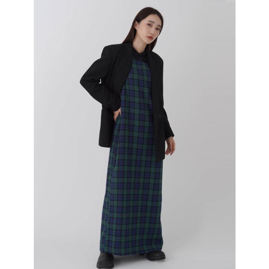 SALE60%OFF エギュゼ iGUISER ワンピース 24秋冬 check pattern dress チェックパターンドレス ロング丈 ノースリーブ チェック ig-ig036 |  | 18